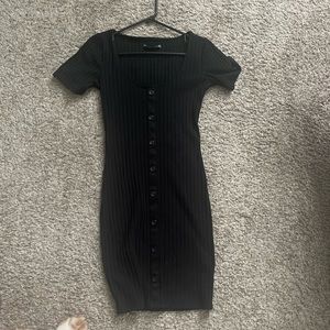 Black short dress with buttons